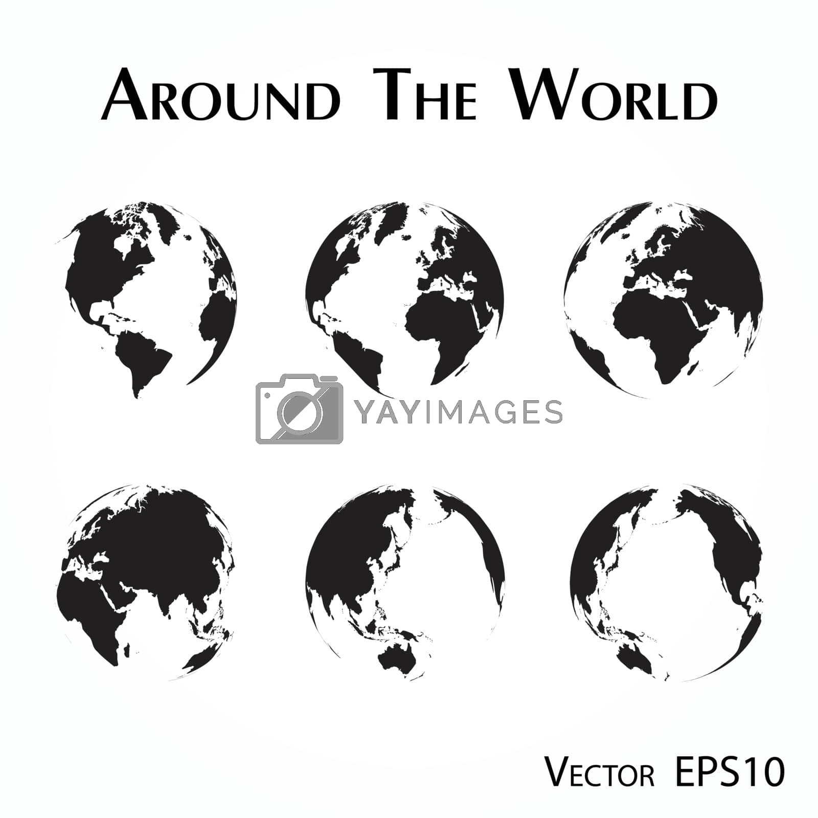 Royalty free image of around the world ( outline of world map ) by stockdevil