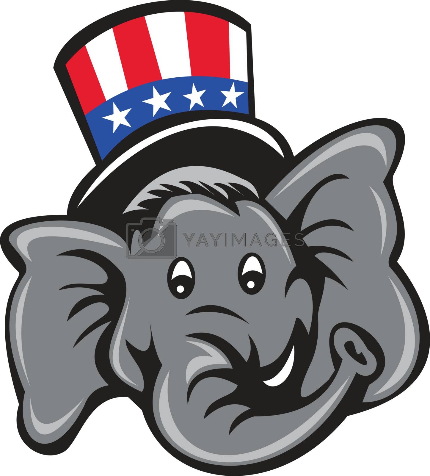 Royalty free image of Republican Elephant Mascot Head Top Hat Cartoon by patrimonio