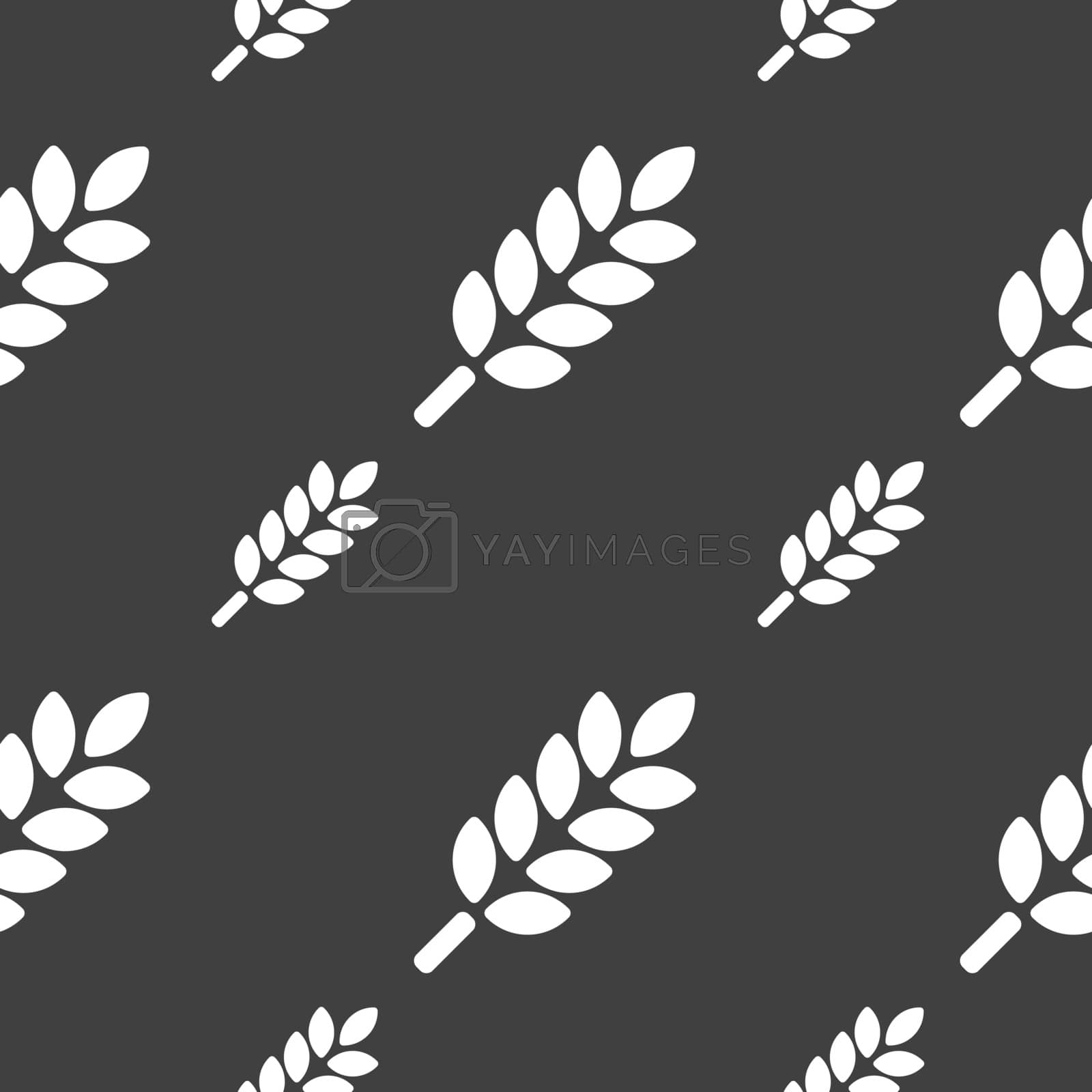 Royalty free image of Wheat Ears Icon sign. Seamless pattern on a gray background. Vector by serhii_lohvyniuk