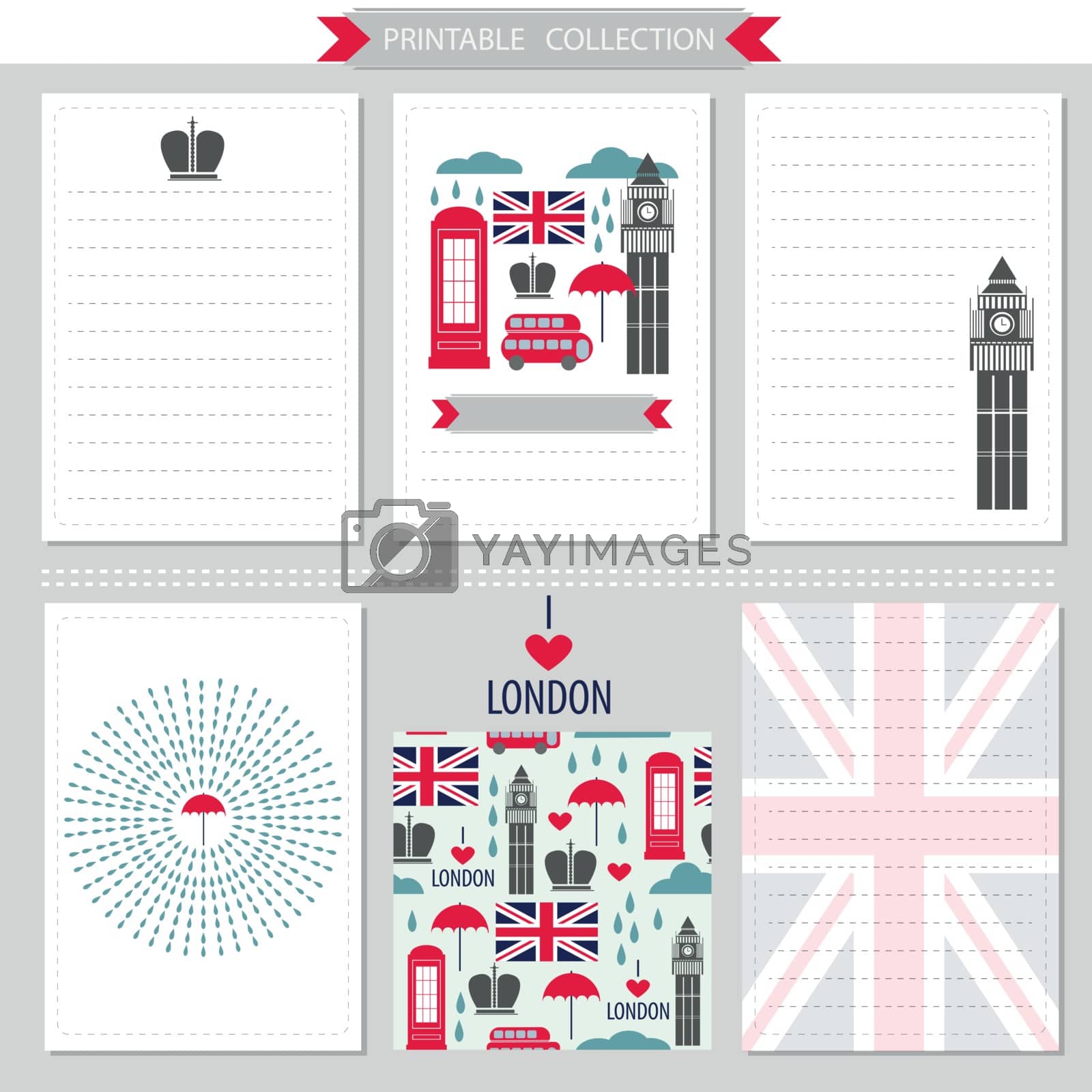 Royalty free image of London United Kingdom printable collection  by natali_brill
