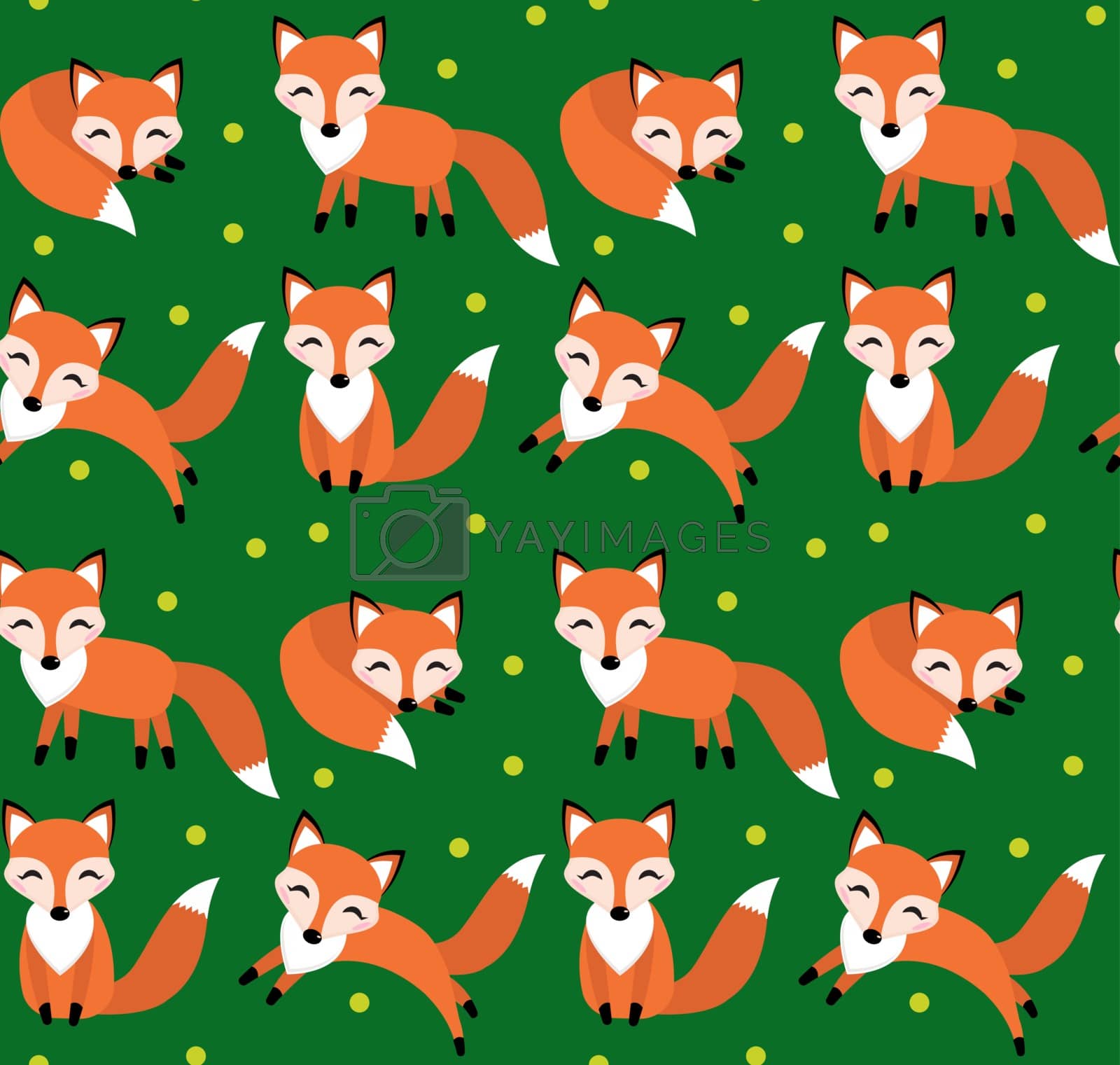 Royalty free image of Cute fox seamless pattern. Foxy endless background, texture. Children s backdrop. Vector illustration. by lucia_fox