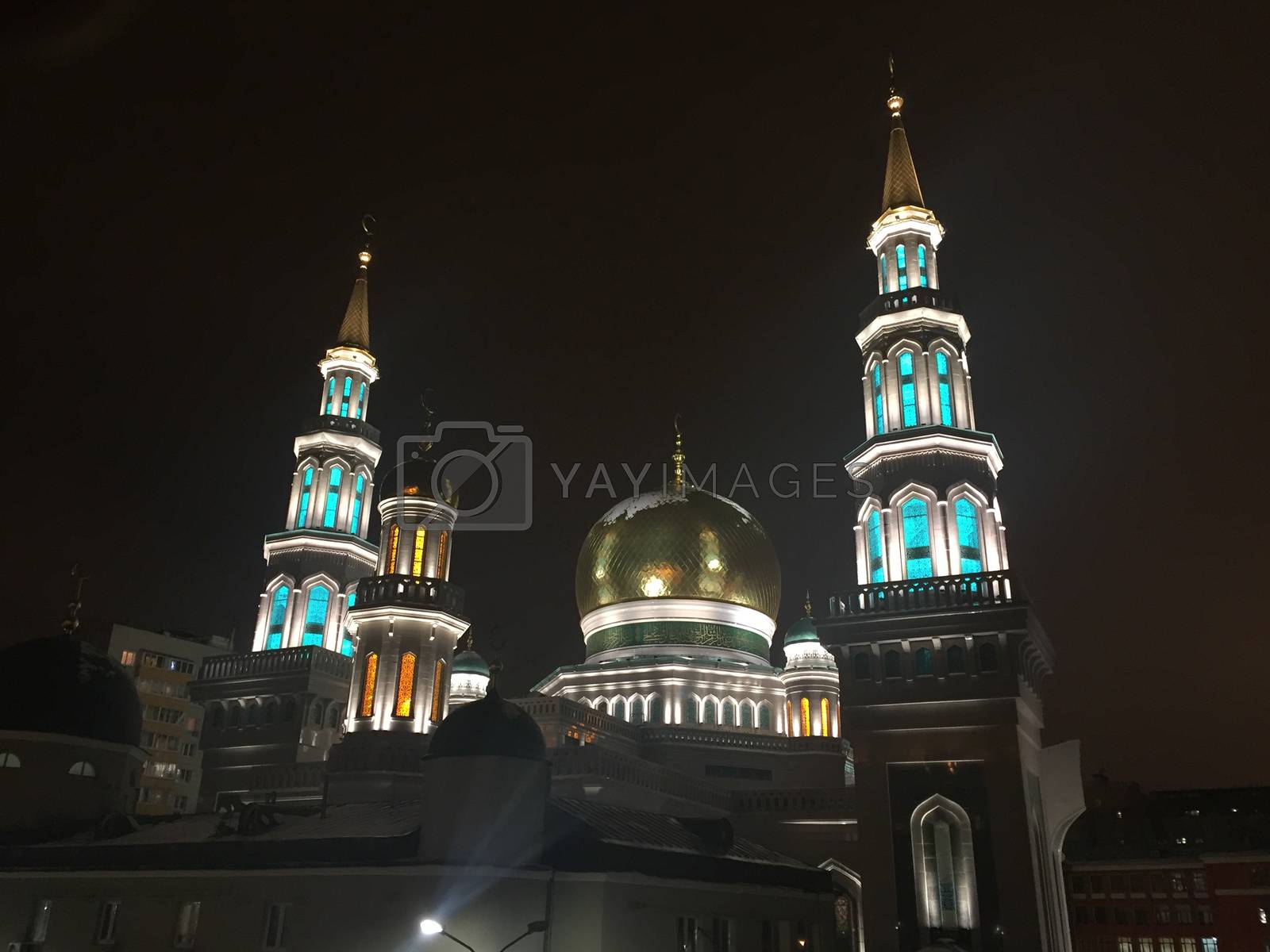 Royalty free image of The largest Muslim church in Russia in the evening by L86