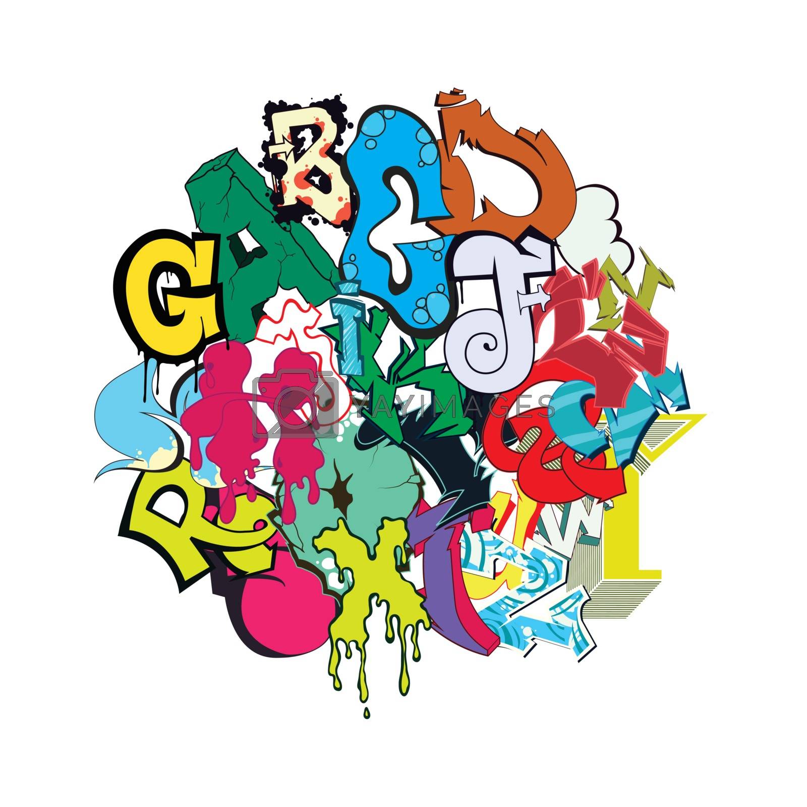 Royalty free image of Graffiti font color composition by Vanzyst