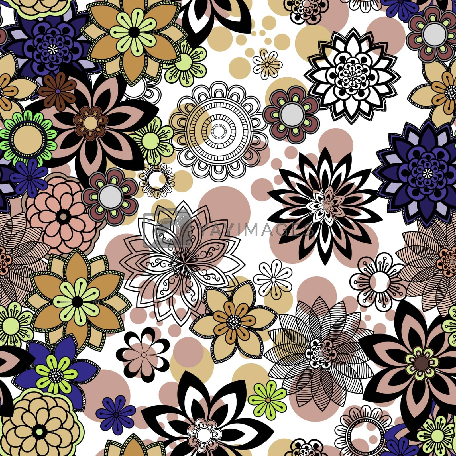 Royalty free image of Mandala ornament seamless pattern by elinorka