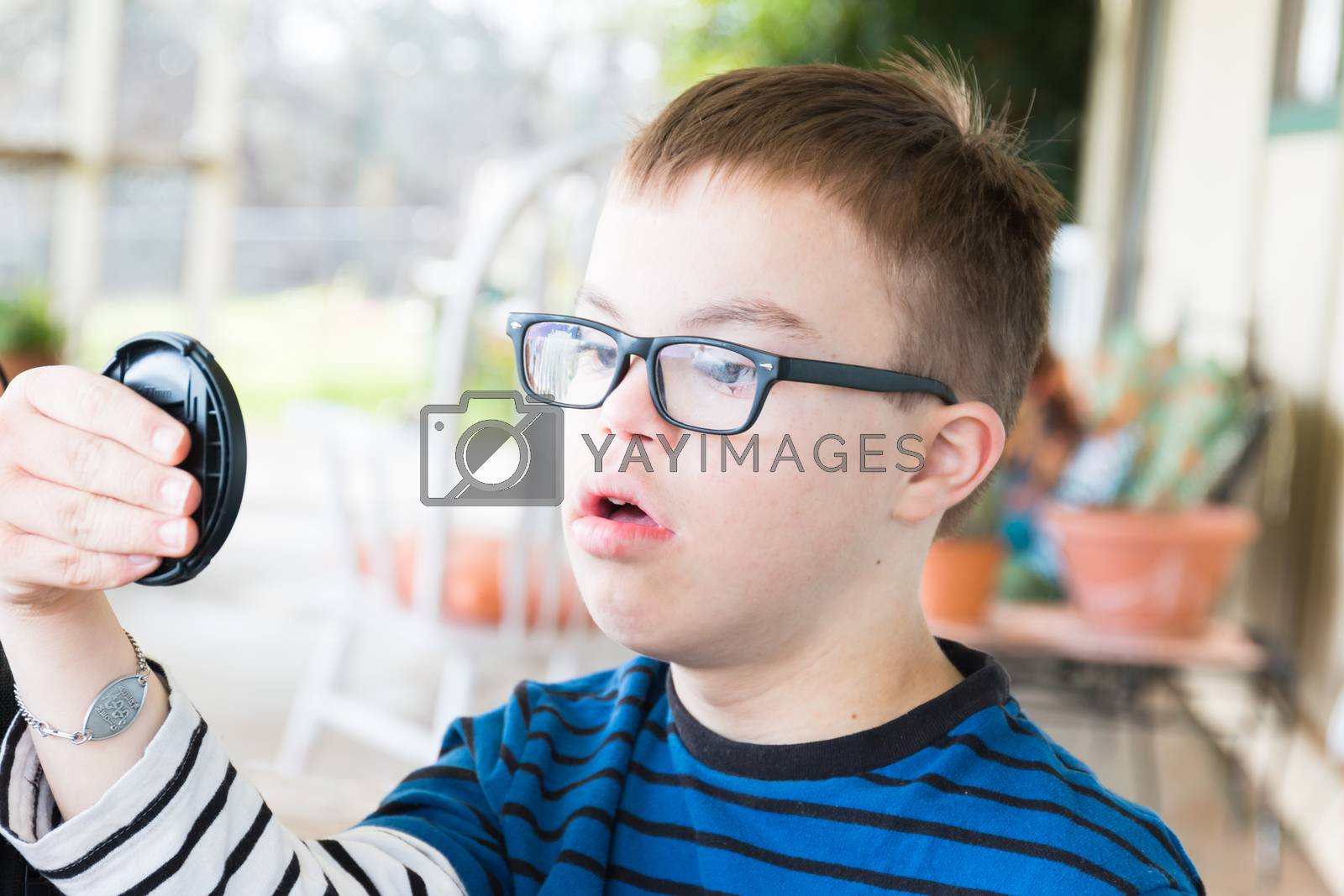 Royalty free image of Young Boy With Downs Syndrome by gregorydean