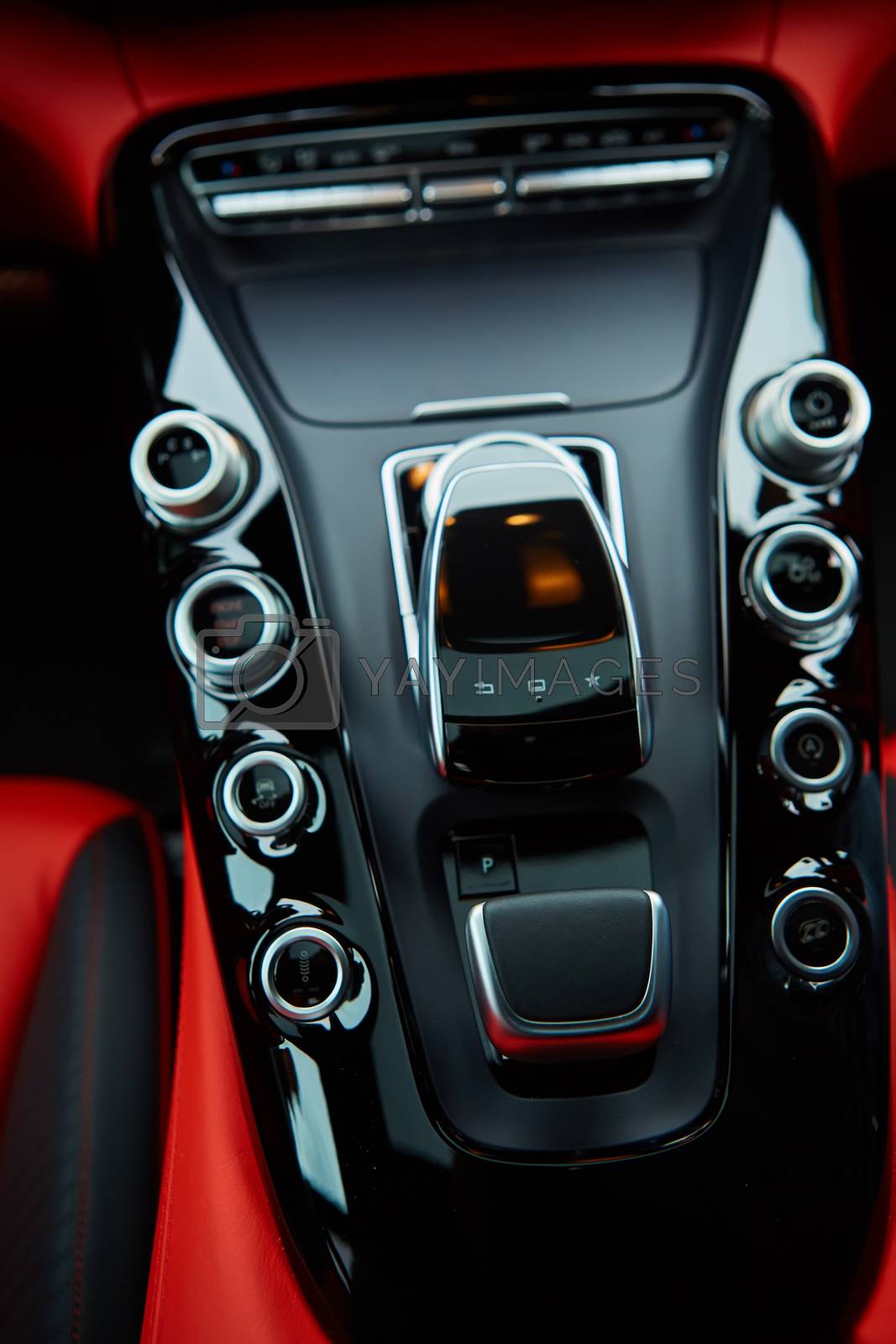 Royalty free image of Detail of modern car interior, gear stick by sarymsakov