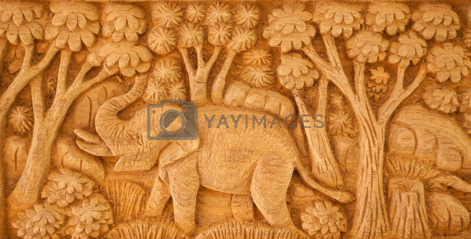 Royalty free image of Carved Thai elephant by witthaya