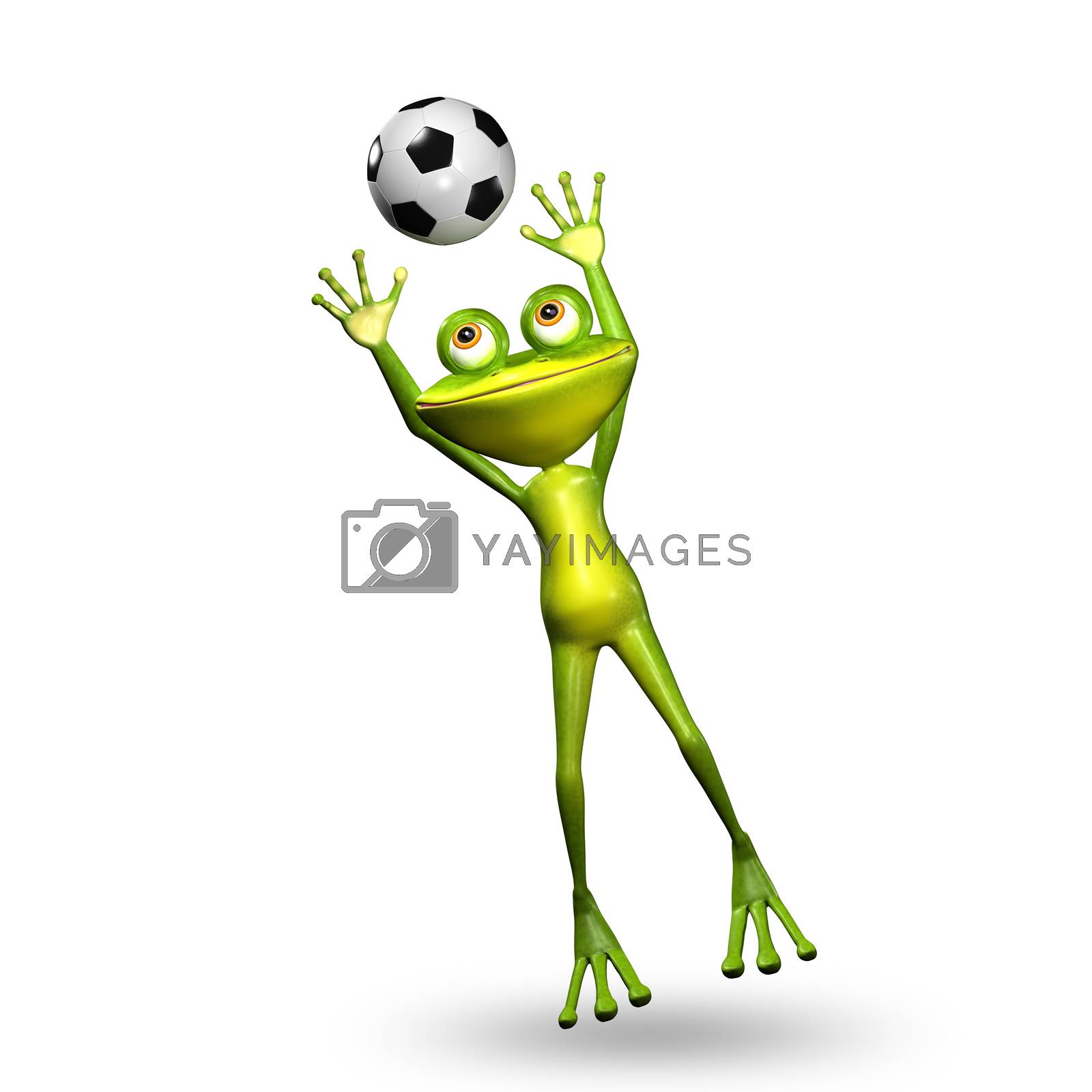 Royalty free image of 3D Illustration Frog with a Soccer Ball by brux