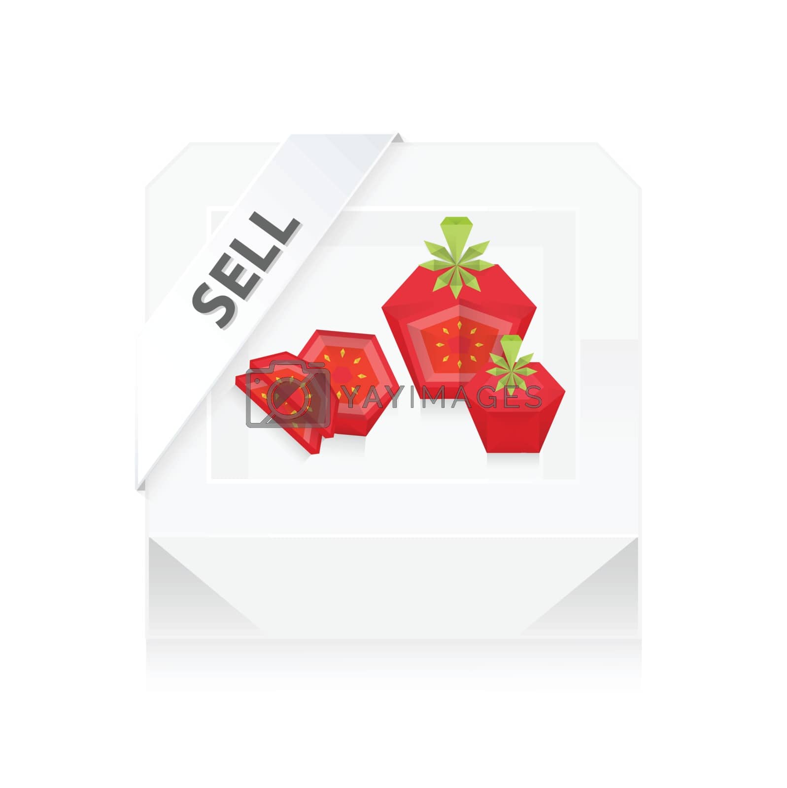 Royalty free image of Sell Box Tomato 3D Origami Icon by barboon