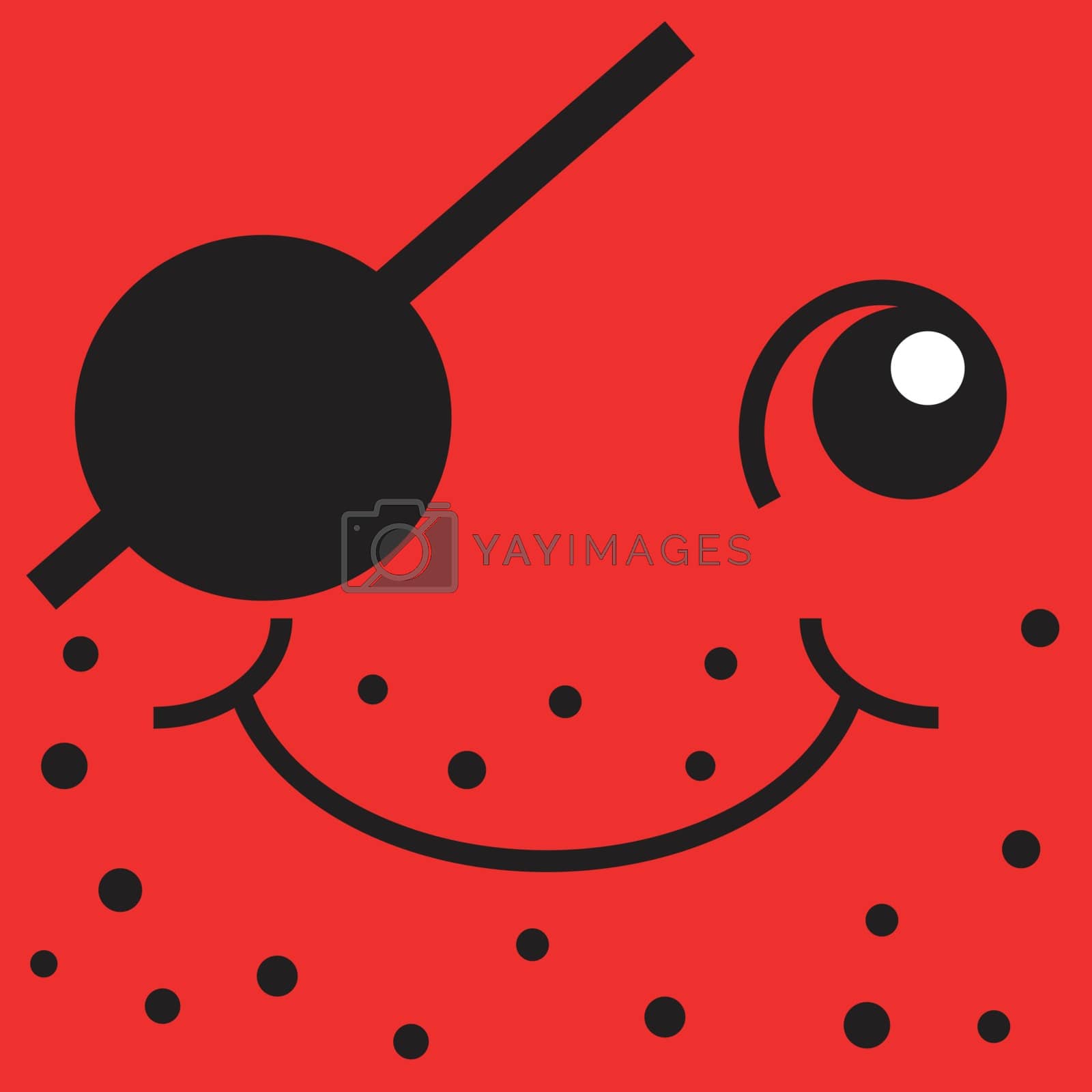 Royalty free image of Red smiley face one-eyed pirate by rogistok
