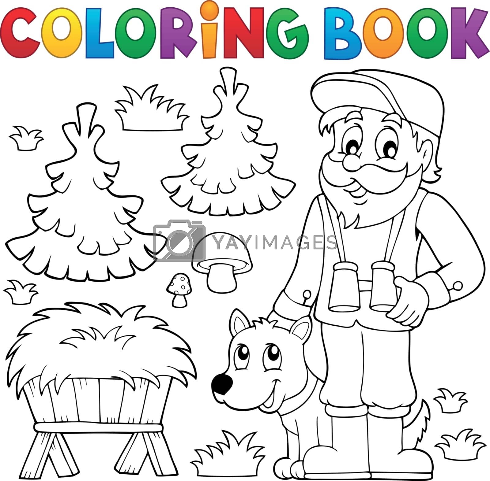 Royalty free image of Coloring book forester theme 2 by clairev