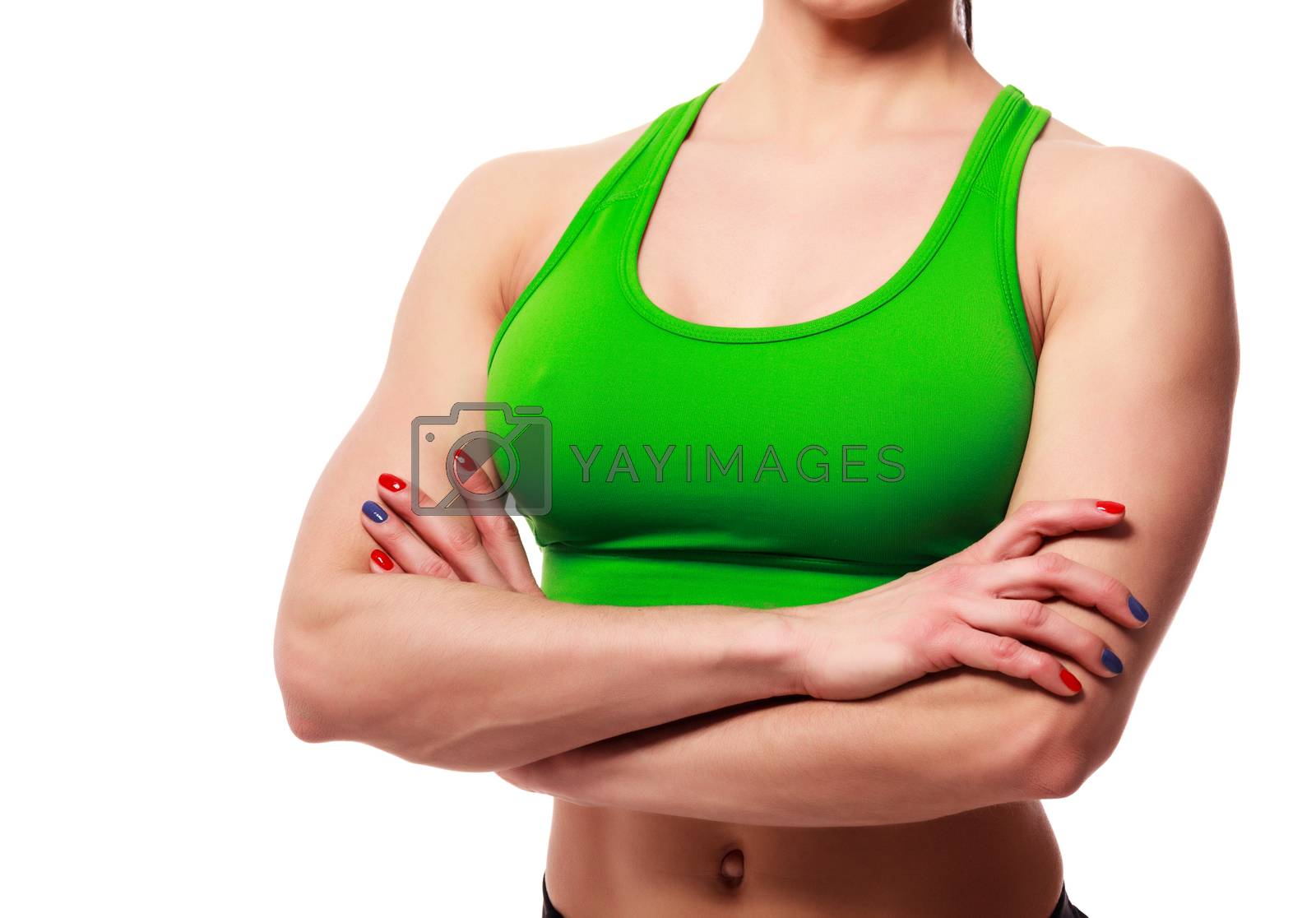 Royalty free image of Close up shot of young sportswoman body. Fitness and healthy lad by Nobilior