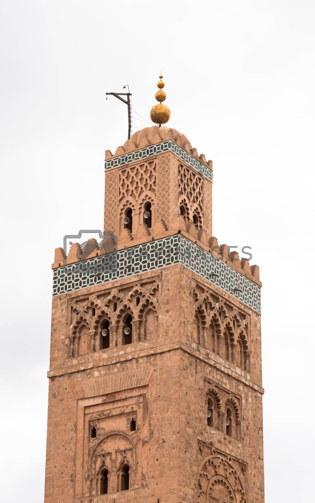 Royalty free image of Koutoubia minaret made from golden bricks in centrum of media, M by epfop