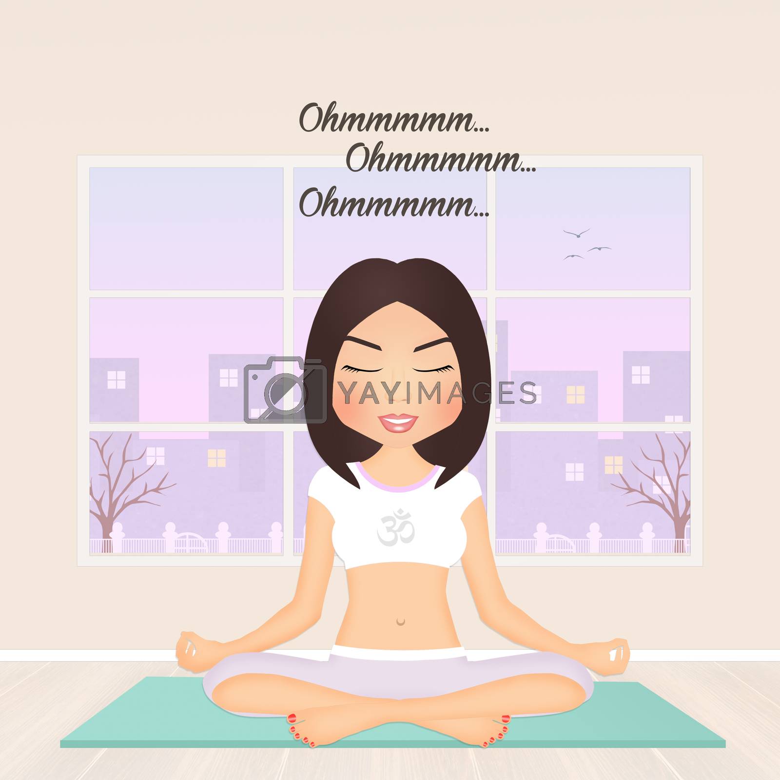 illustration of a woman in yoga asana