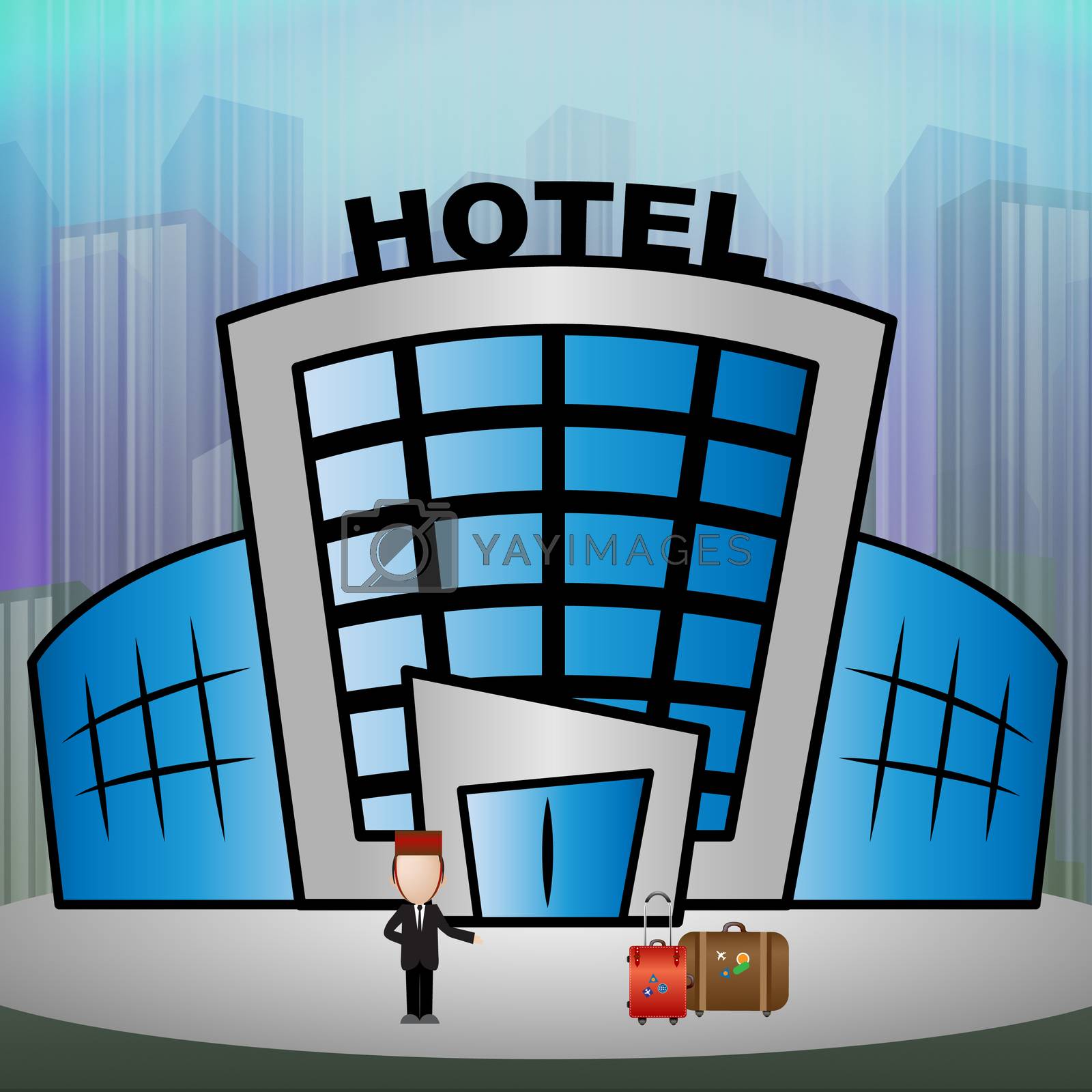 Hotel Room Building Meaning City Reservation 3d Illustration