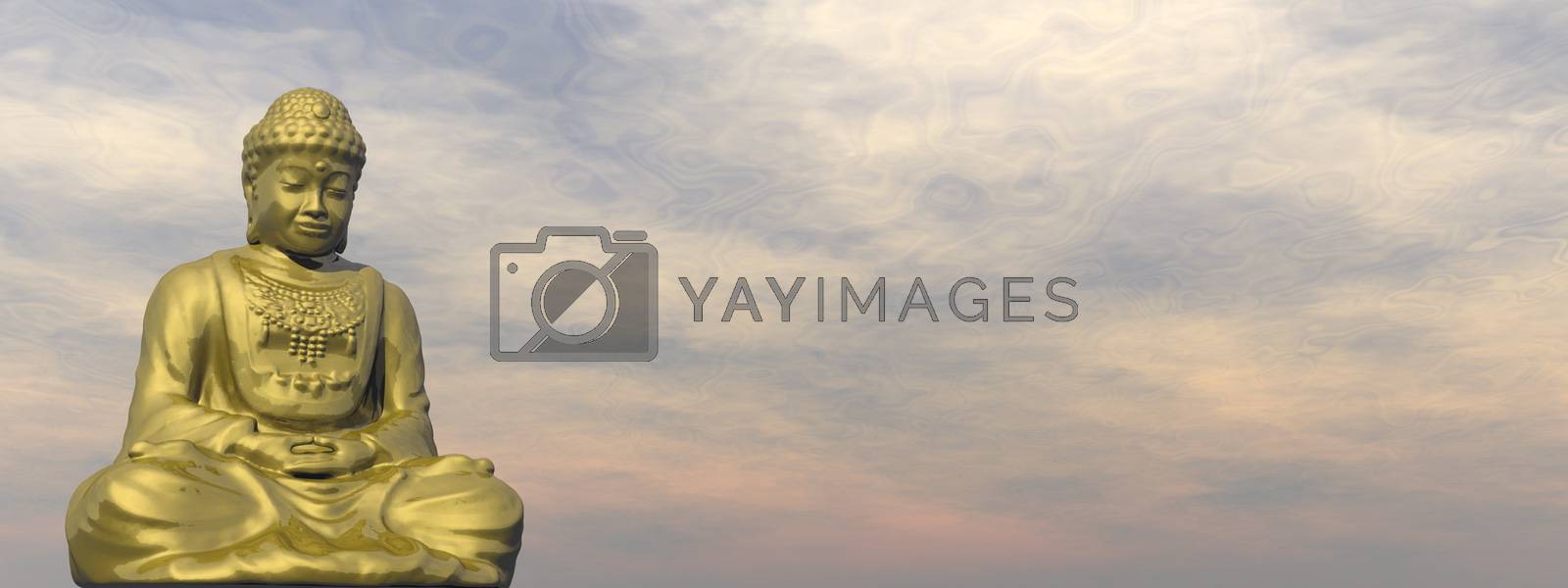 Royalty free image of Golden Buddha - 3D render by Elenaphotos21