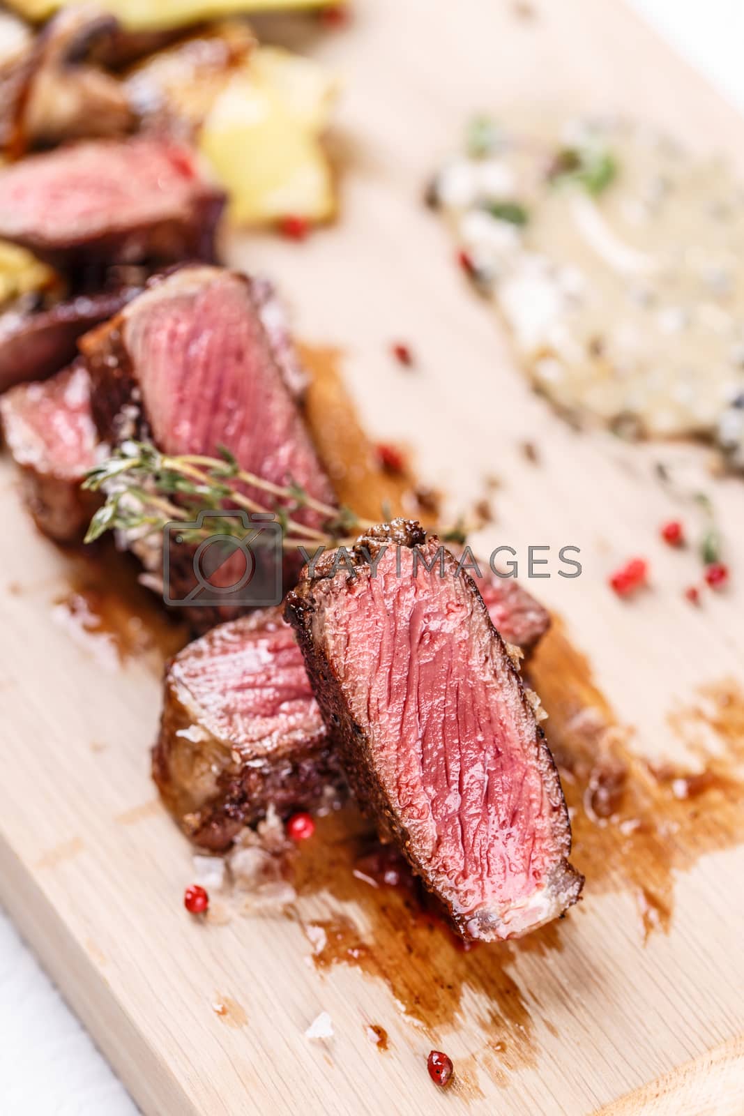 Royalty free image of Juicy steak medium rare beef  by grafvision