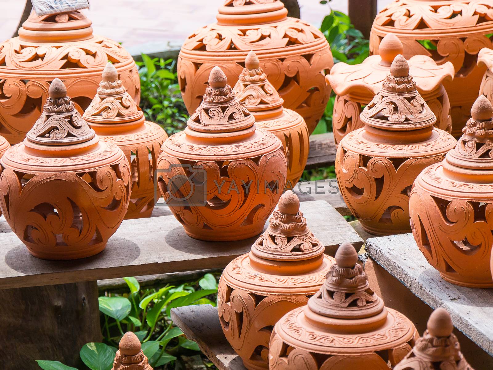 Royalty free image of Handmade pottery shop by supirak