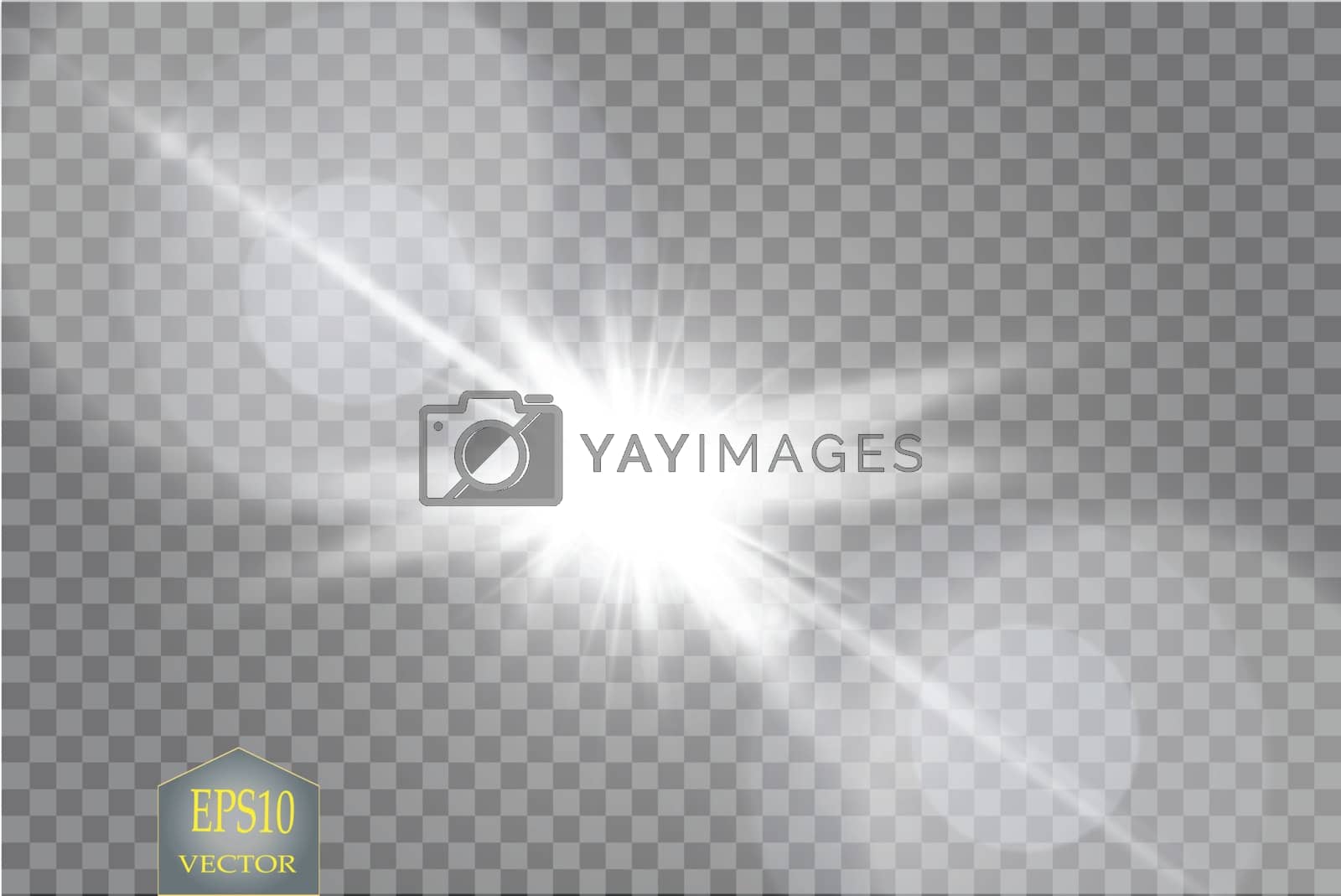 Royalty free image of Vector transparent sunlight special lens flare light effect. Sun flash with rays and spotlight by Denzelll