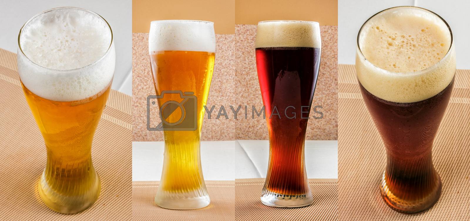 Royalty free image of lager beer and dark beer set by Pellinni