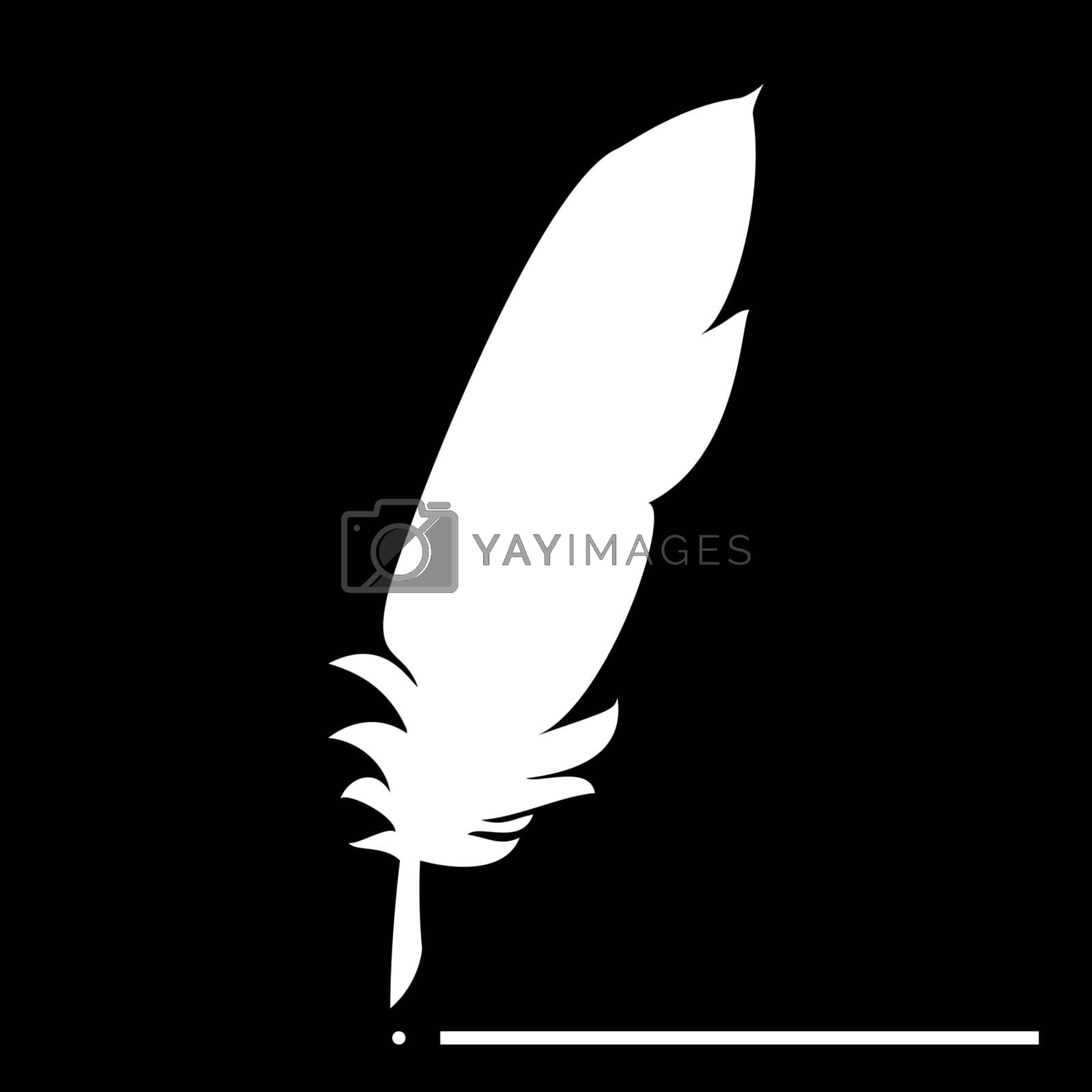 Royalty free image of Feather the white color icon . by serhii435