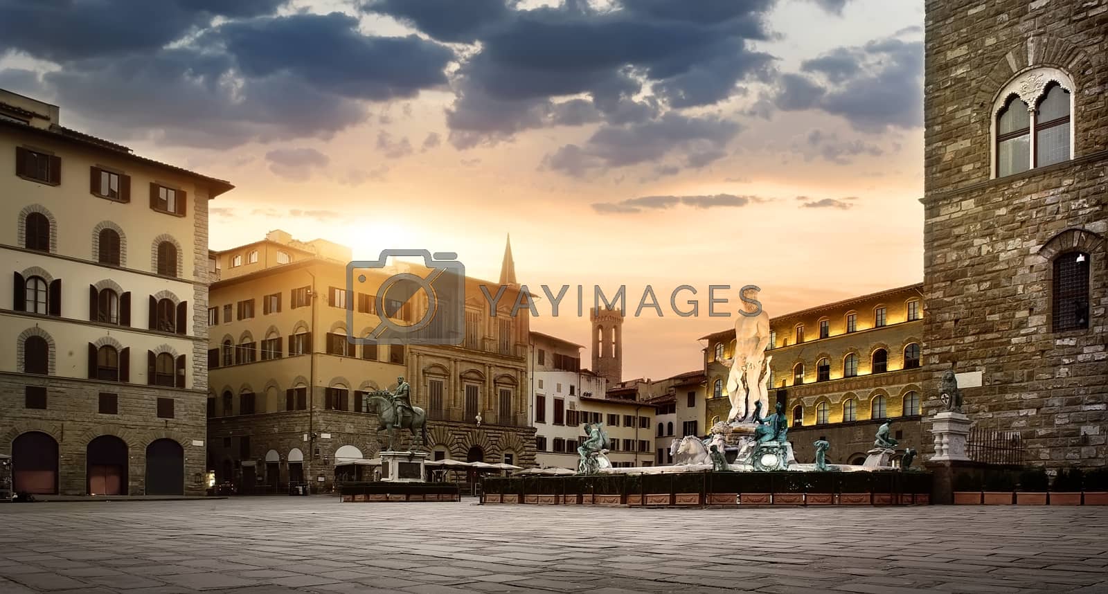 Royalty free image of Sunrise at square of Florence by Givaga
