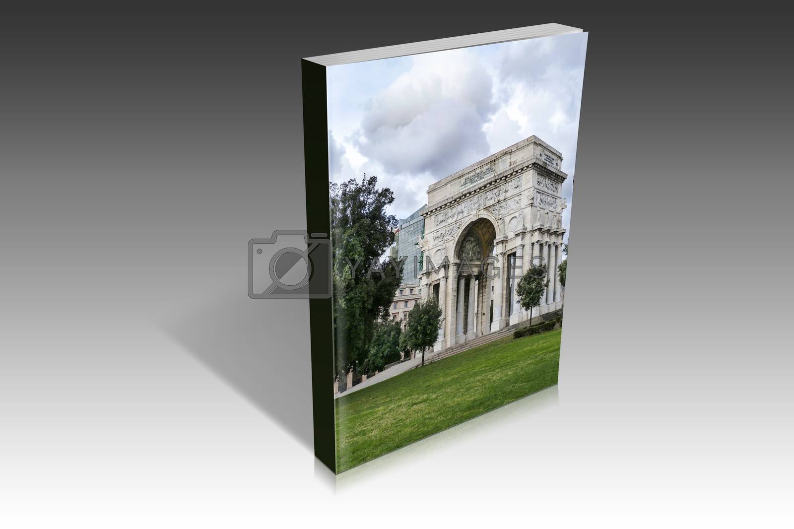 Royalty free image of book illustration of the triumphal arch at Genova by carla720