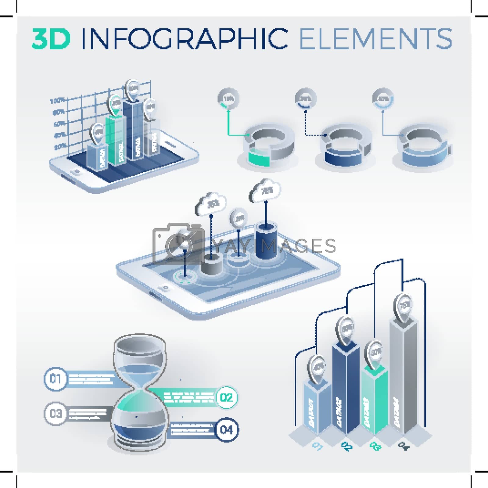 Royalty free image of 3D Infographic Elements by ConceptCafe