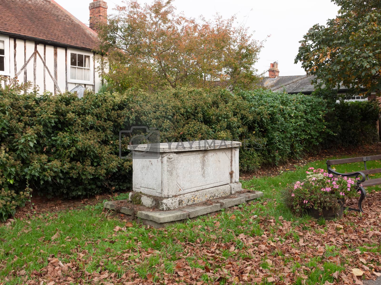 Royalty free image of mount tomb gravestone outside in graveyard of church  by callumrc