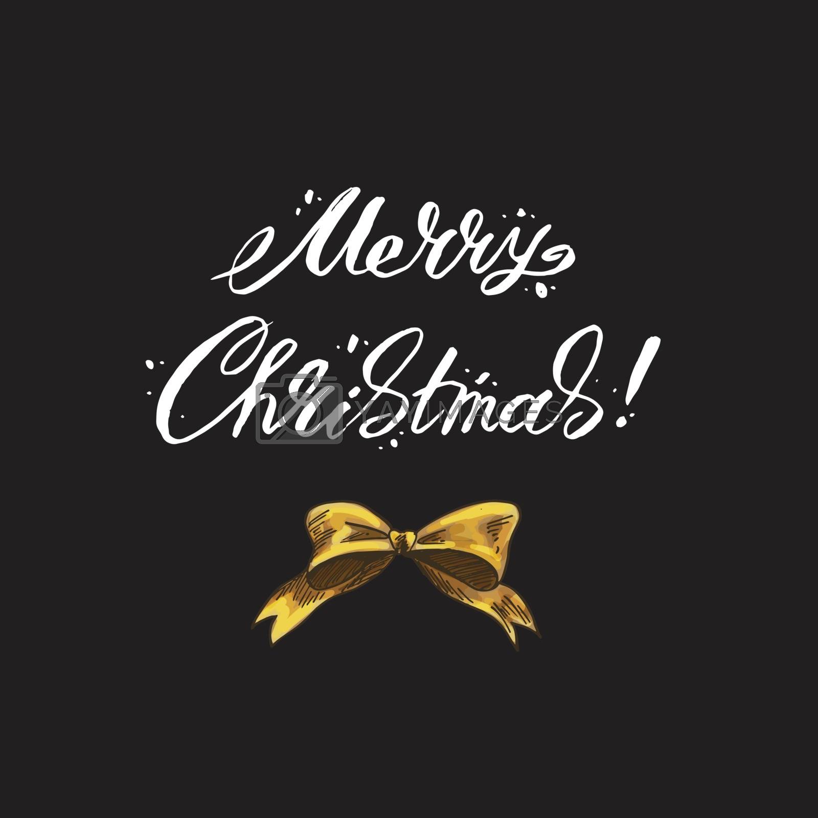 Royalty free image of Merry Christmas lettering on a black background. Vector illustration. by nutela_pancake
