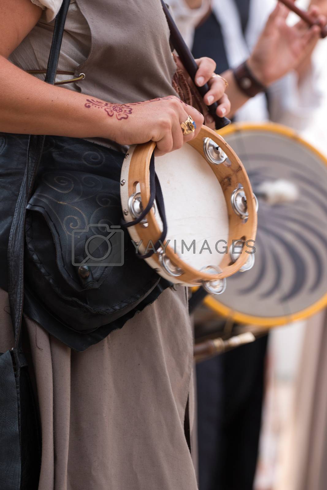 Royalty free image of Medieval band tambourine by membio