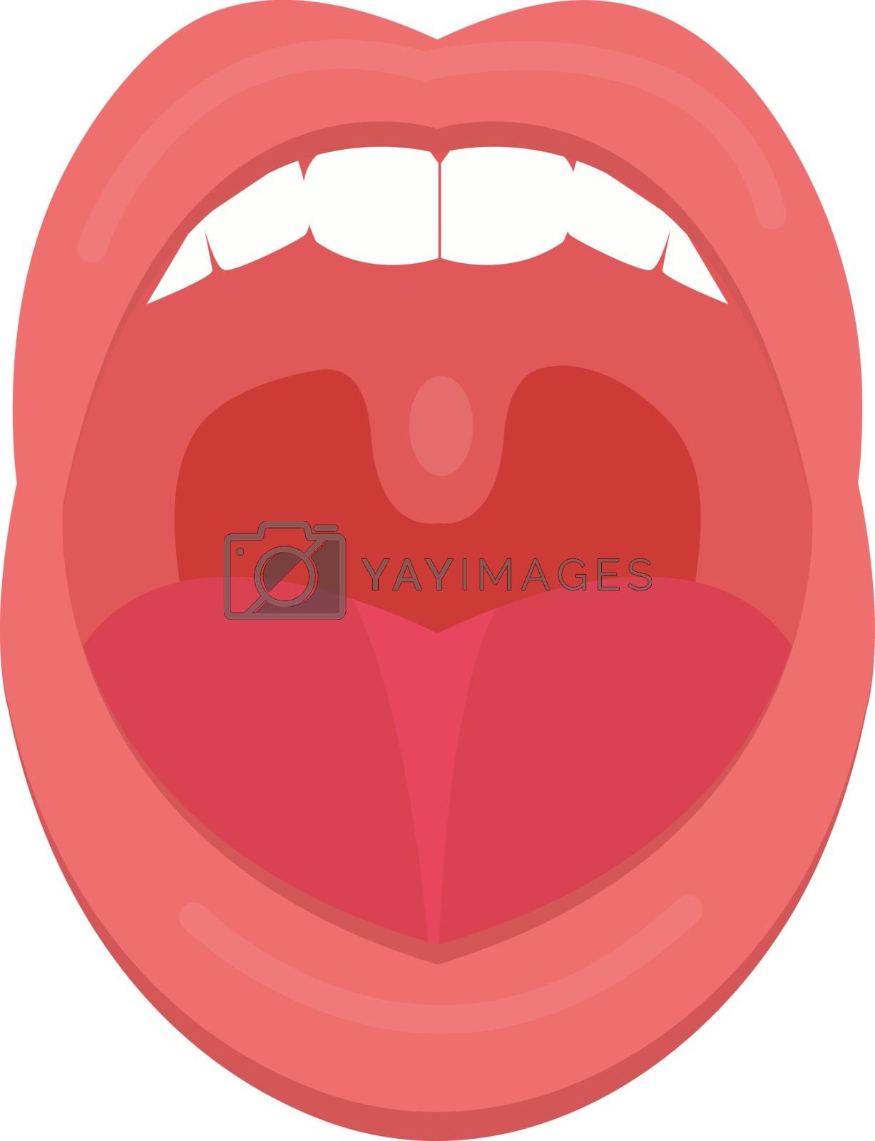 Royalty free image of Open mouth icon flat style. Throat, tonsils. Scream. Medicine treatment concept. Vector illustration. by lucia_fox