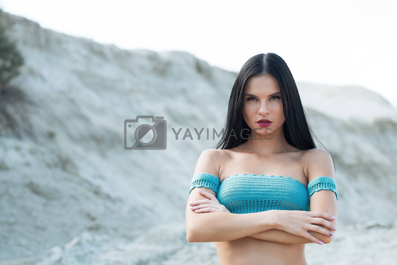 Royalty free image of girl in a swimsuit on the sea by 3KStudio