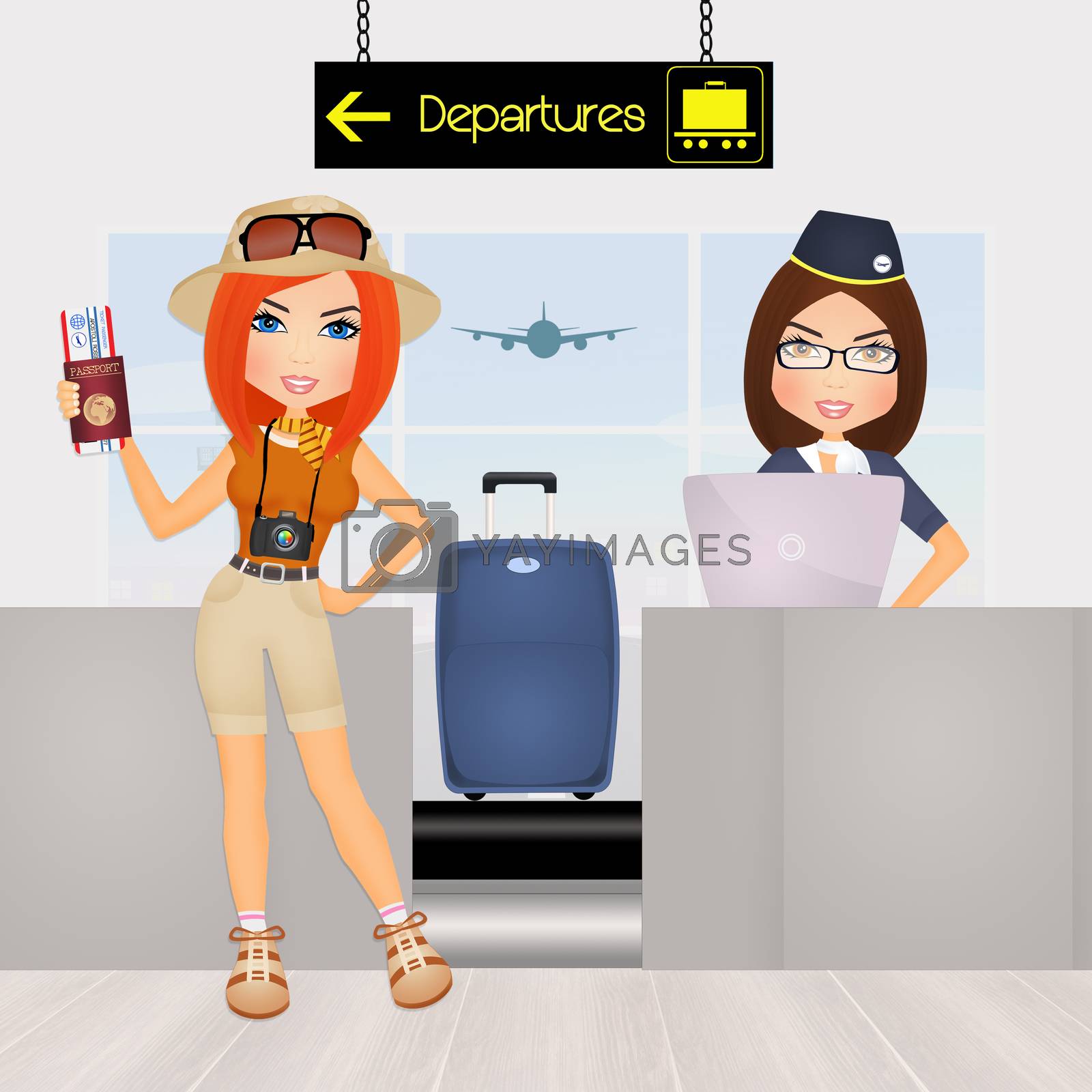 Royalty free image of boarding the airport suitcase by adrenalina
