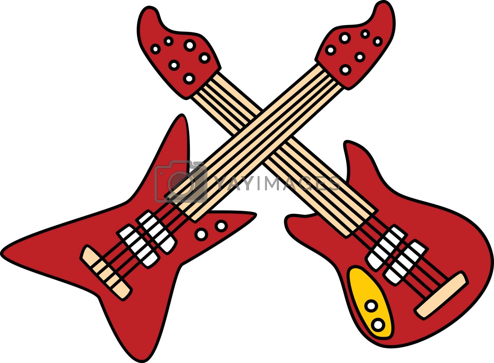 Royalty Free Vector | guitar music instrument doodle sketch cartoon vector  by vector1st