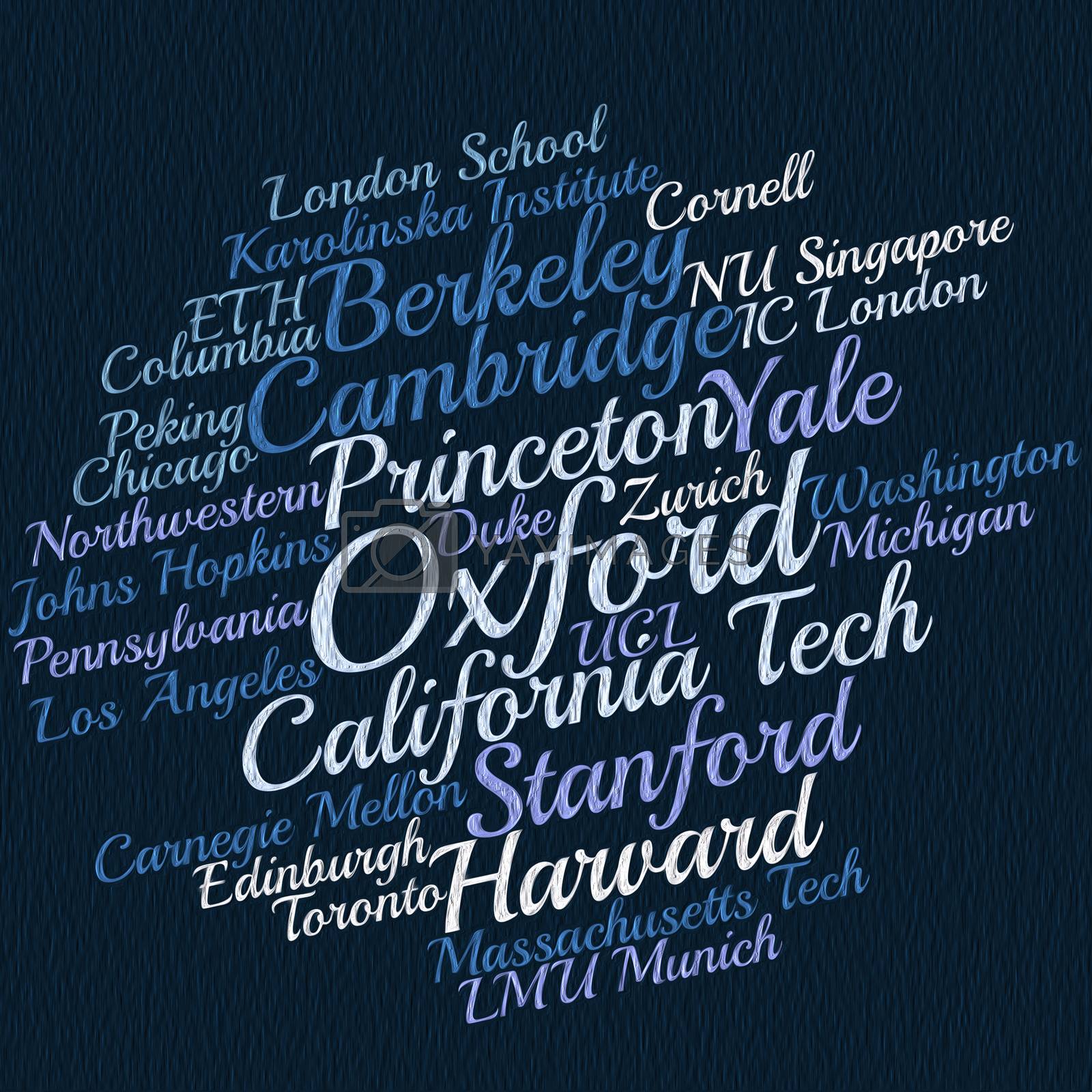 Royalty free image of Word cloud of popular universities by eenevski