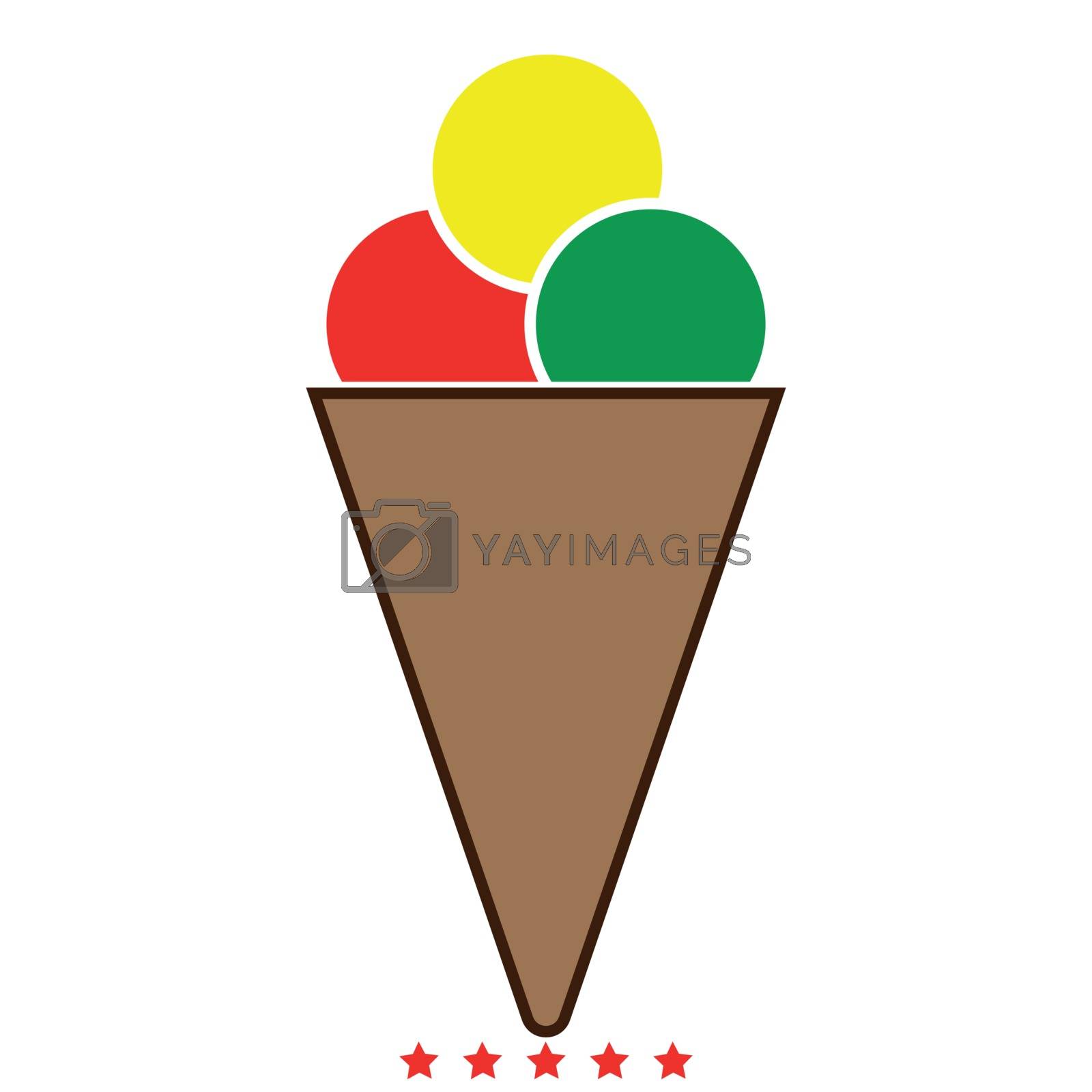 Royalty free image of Ice cream cone icon . Different color . by serhii435