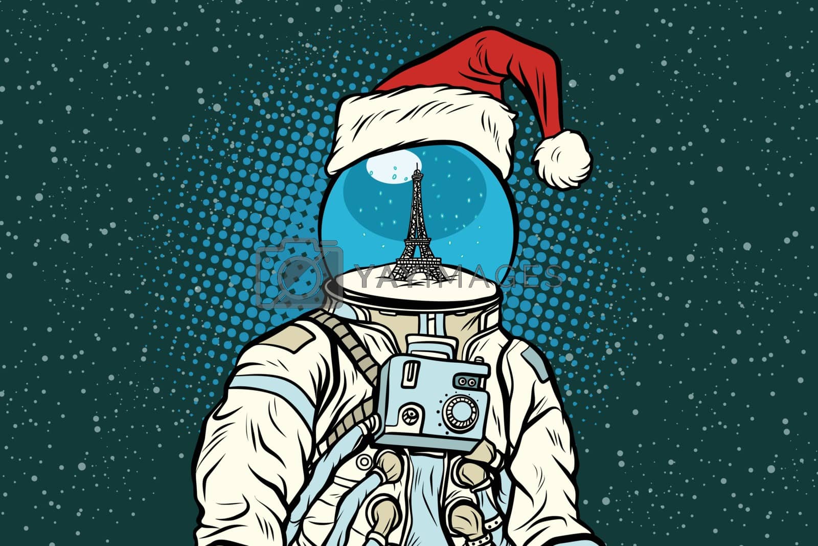 Royalty free image of Christmas astronaut with dreams of Paris by studiostoks