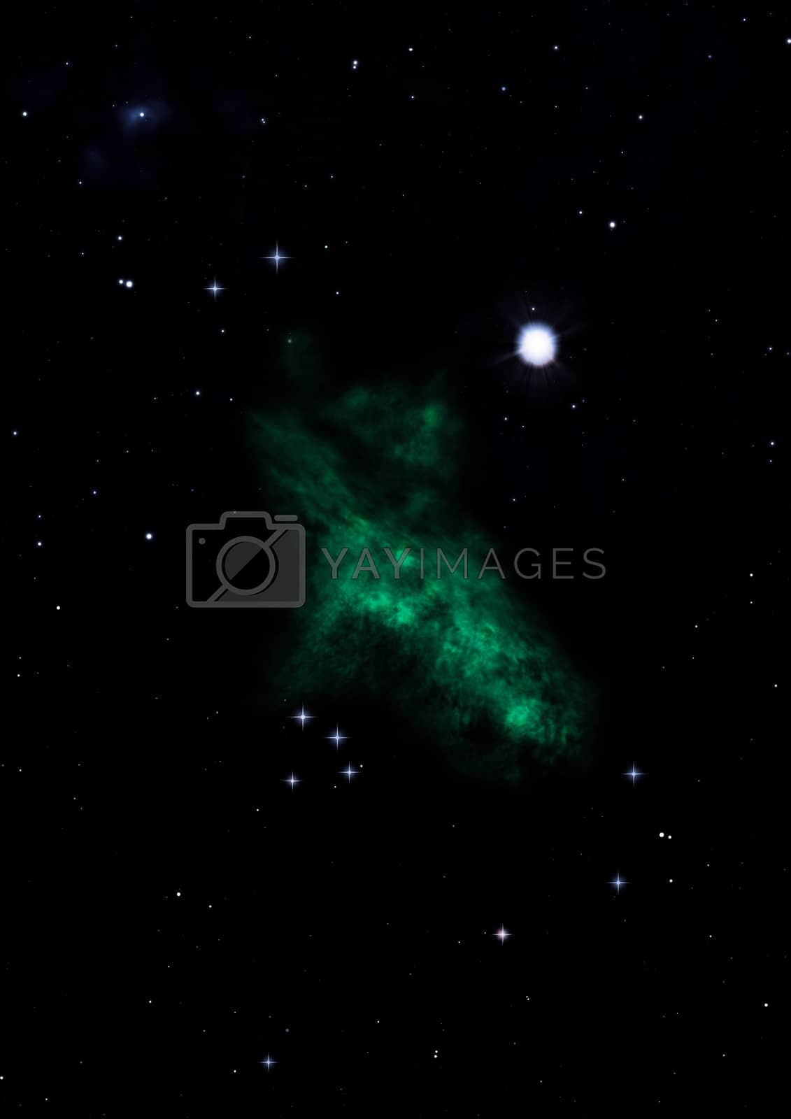 Royalty free image of Star field in space and a nebulae. 3D rendering by richter1910