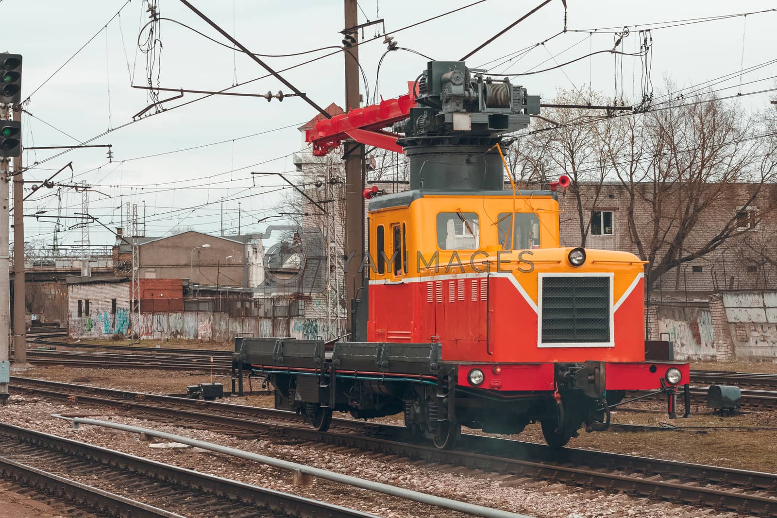 Royalty free image of Small repair train by sengnsp