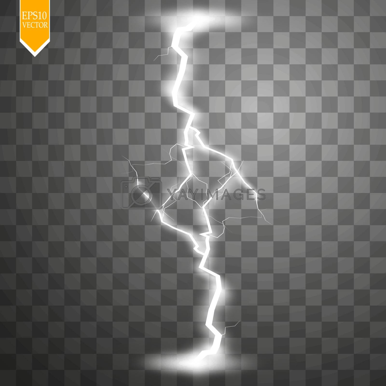 Royalty free image of Vector illustration.Transparent light effect of electric lightning.The indomitable power of natural energy by Denzelll