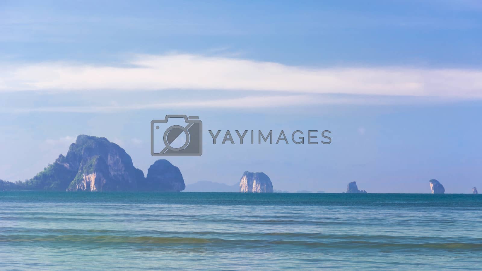 Royalty free image of Wave of the sea on the sand beach, Beach and tropical sea, Parad by rakoptonLPN
