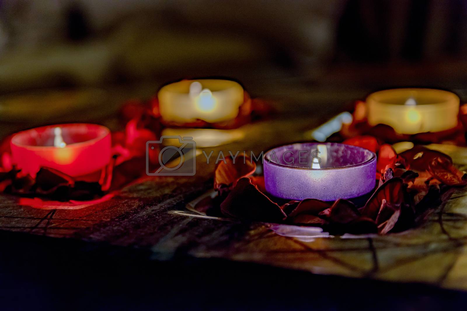 Royalty free image of romance with candles by vangelis