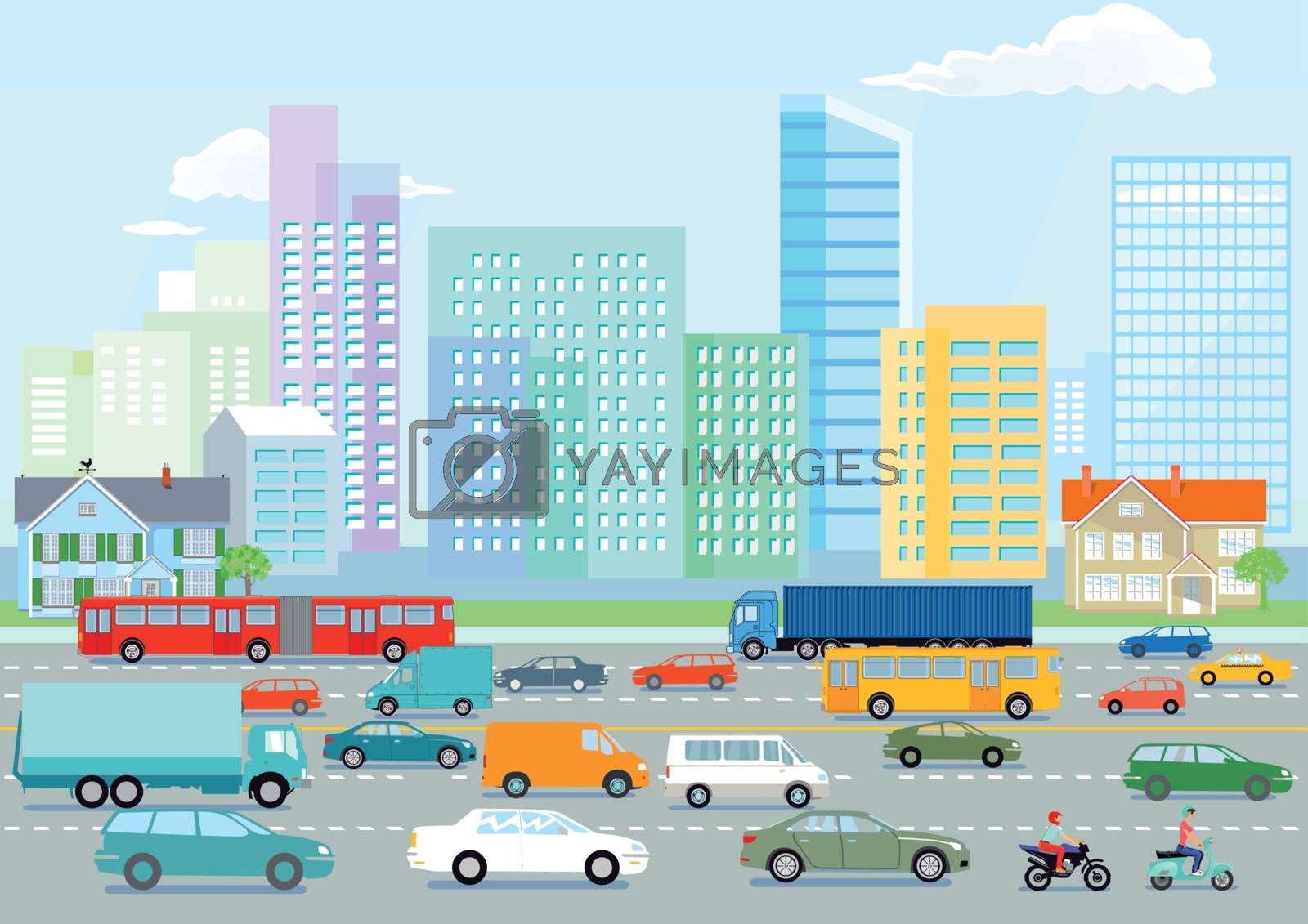 Royalty free image of Highway in the big city illustration by scusi