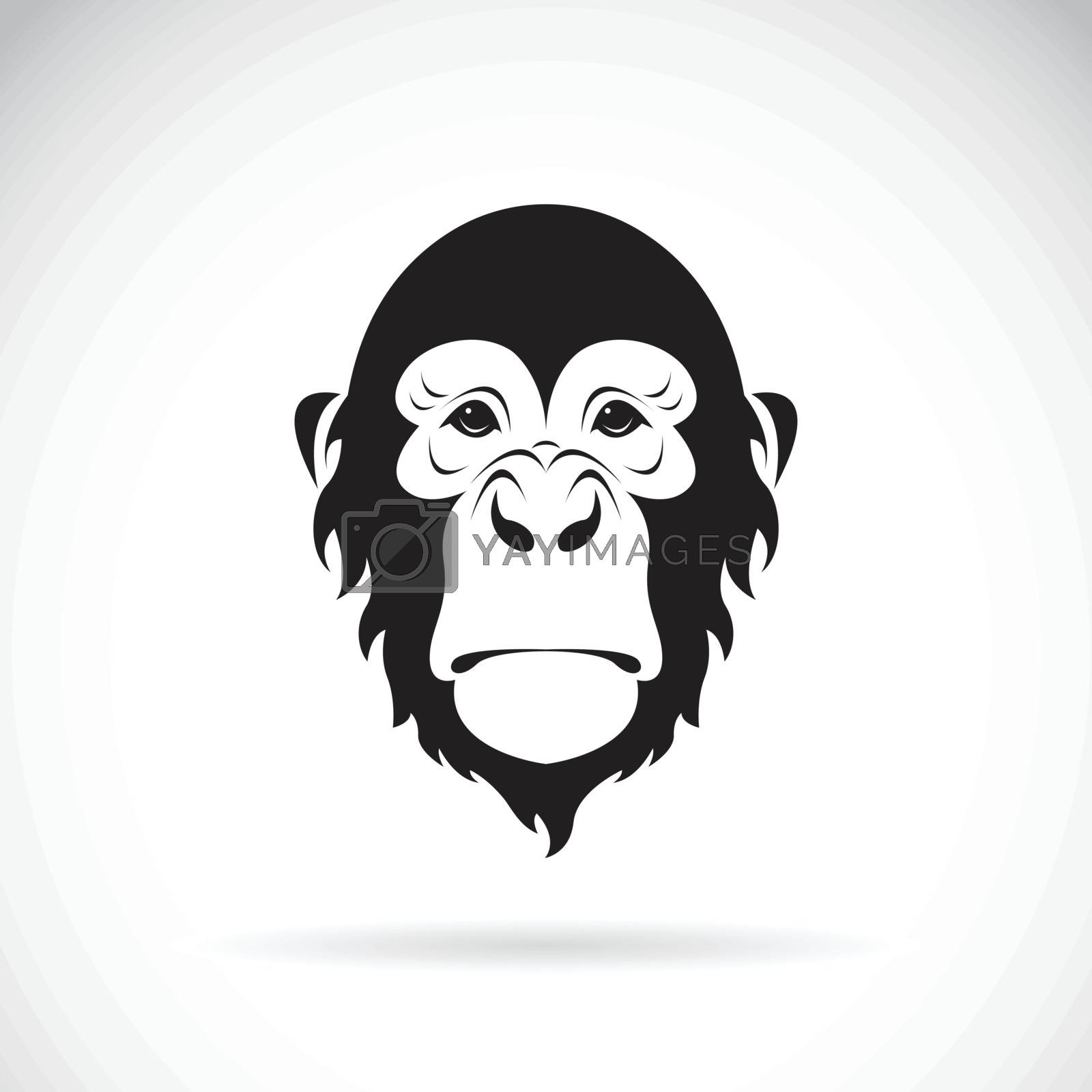 Royalty free image of Vector of a monkey face design on white background. Wild Animals by yod67