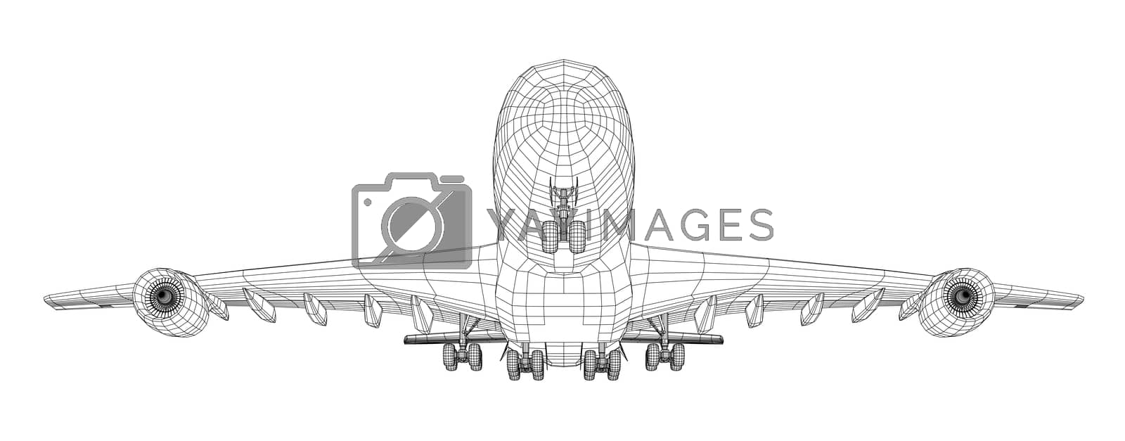 Royalty free image of Passenger aircraft. 3d illustration by cherezoff