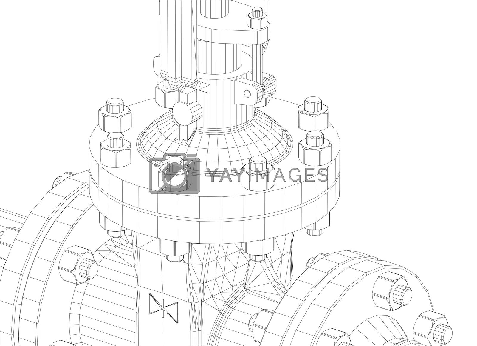 Royalty free image of Industrial valve. 3d illustration by cherezoff