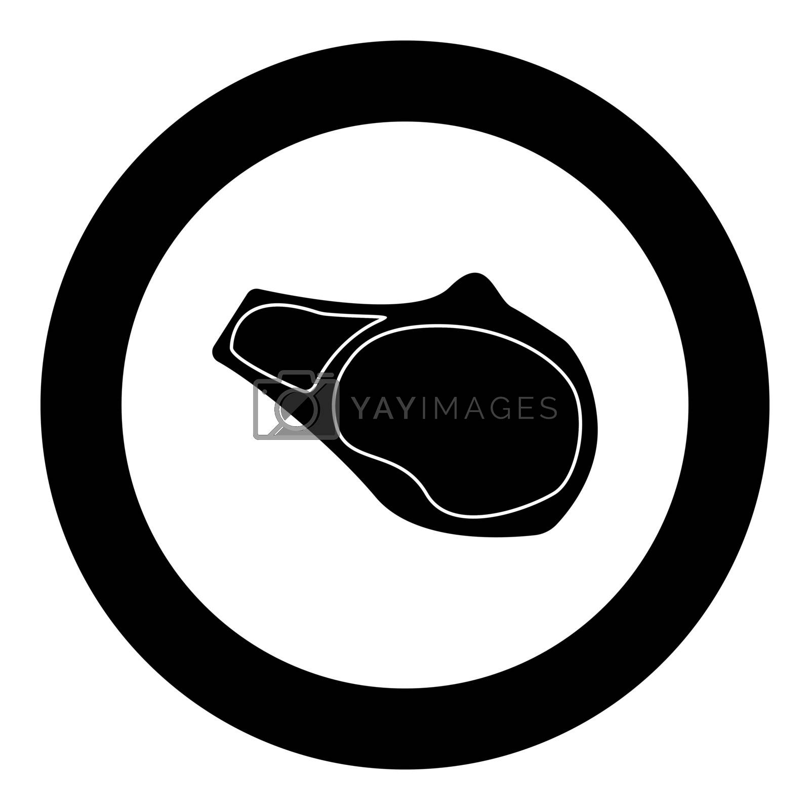 Royalty free image of Steak icon black color in circle by serhii435