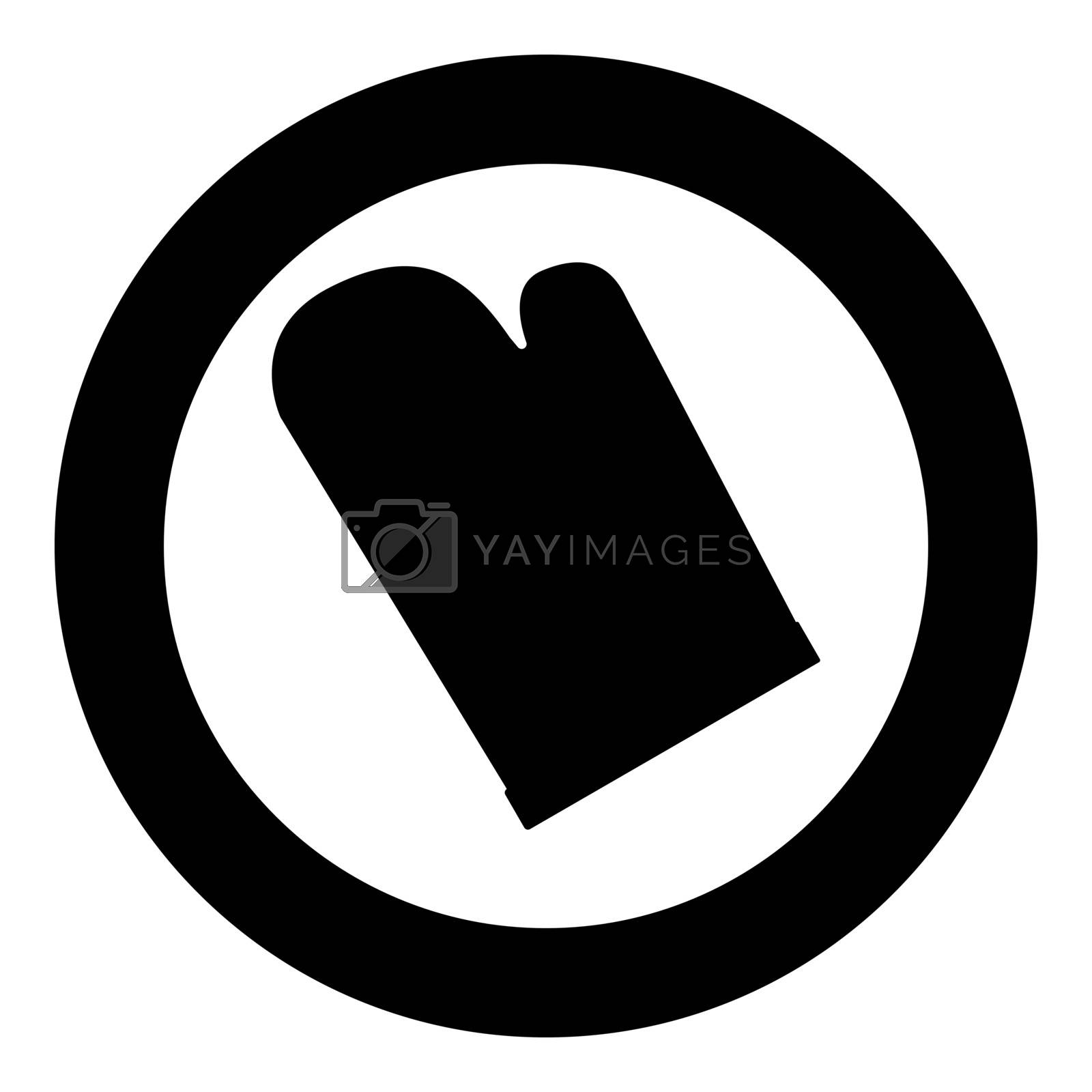 Royalty free image of Kitchen glove icon black color in circle by serhii435