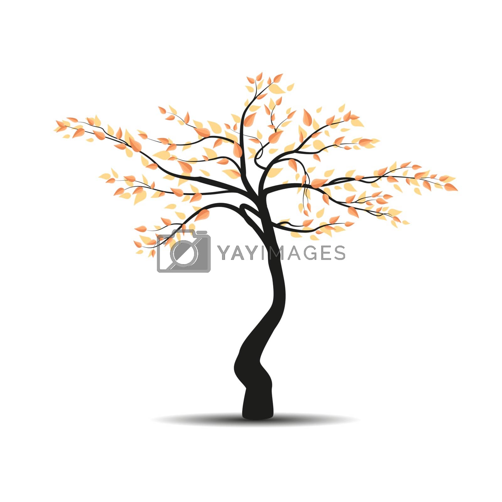 Royalty free image of Autumn tree with falling leaves by odina222